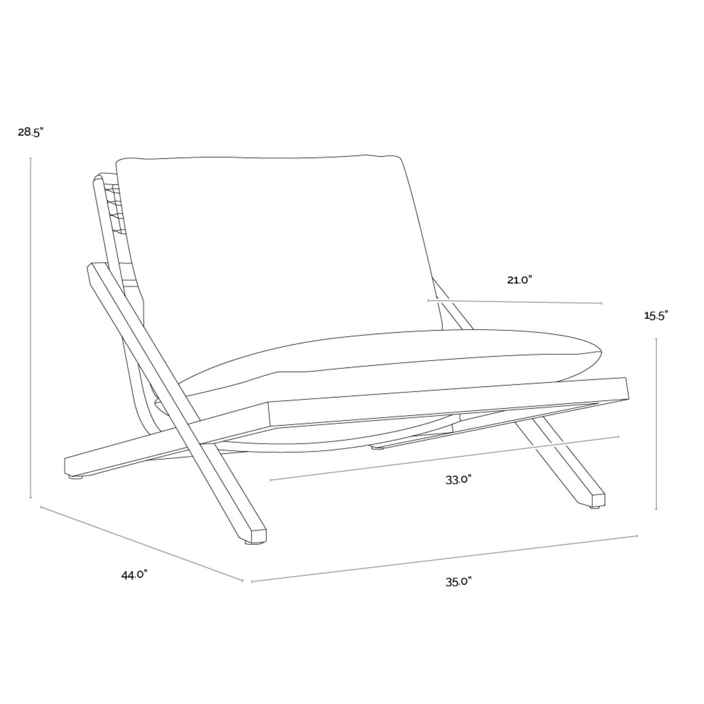 Bari Lounge Chair - Natural - Stinson White