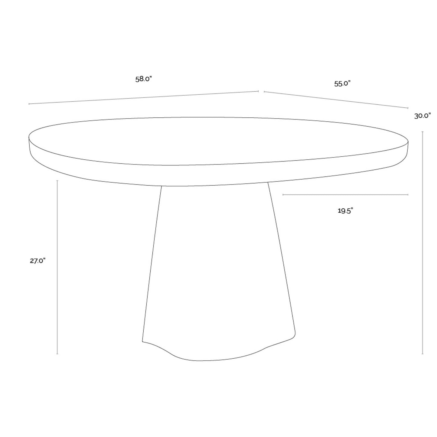 Celica Dining Table - Summer Sand - 58"