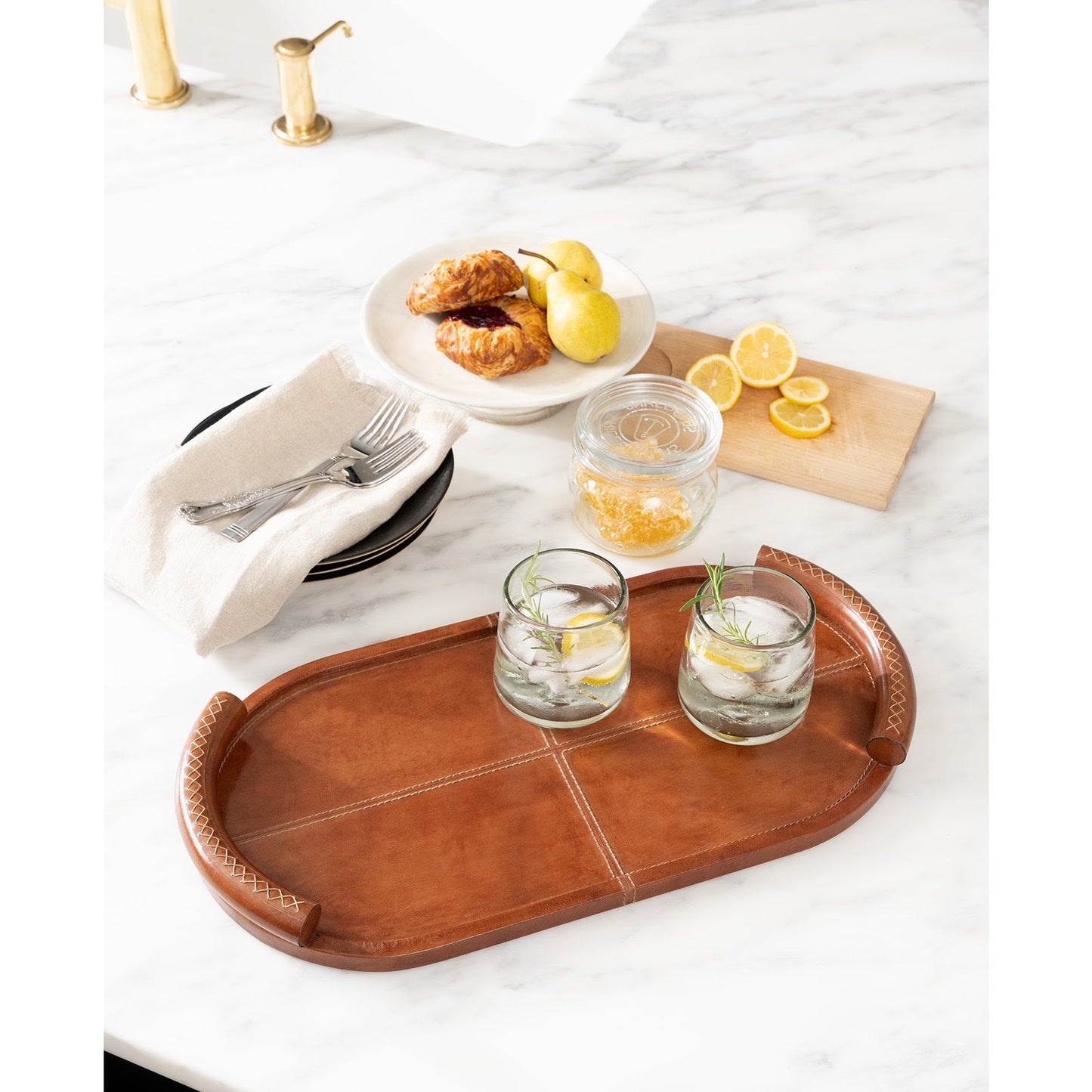 Forte Leather Tray Oval