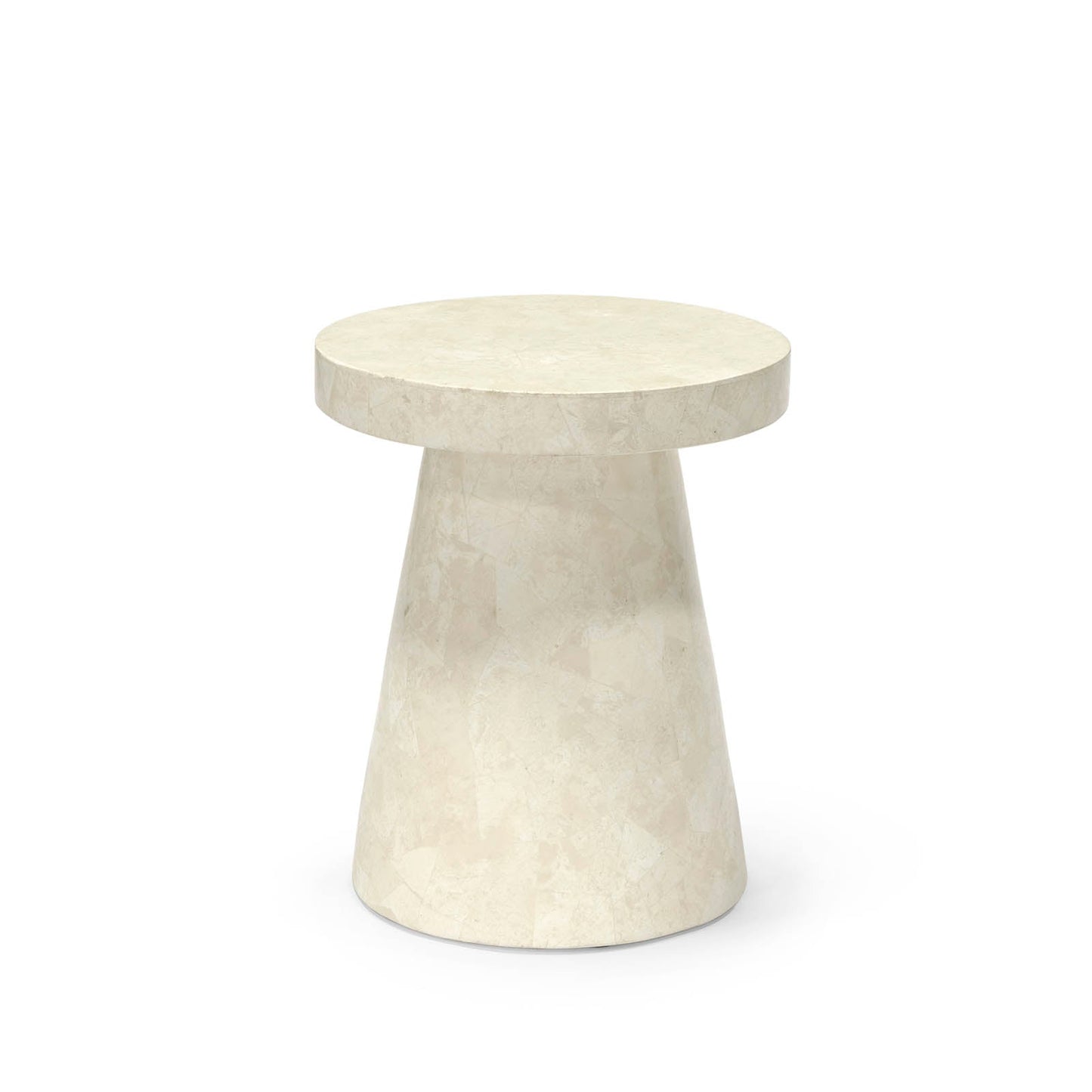 Foley Stone Side Table Short White