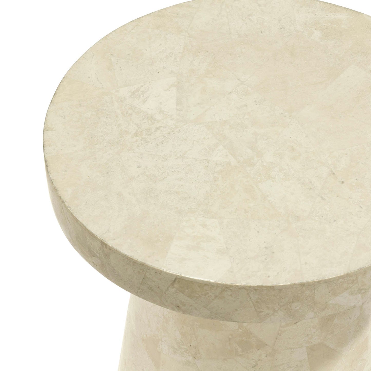 Foley Stone Side Table Short White