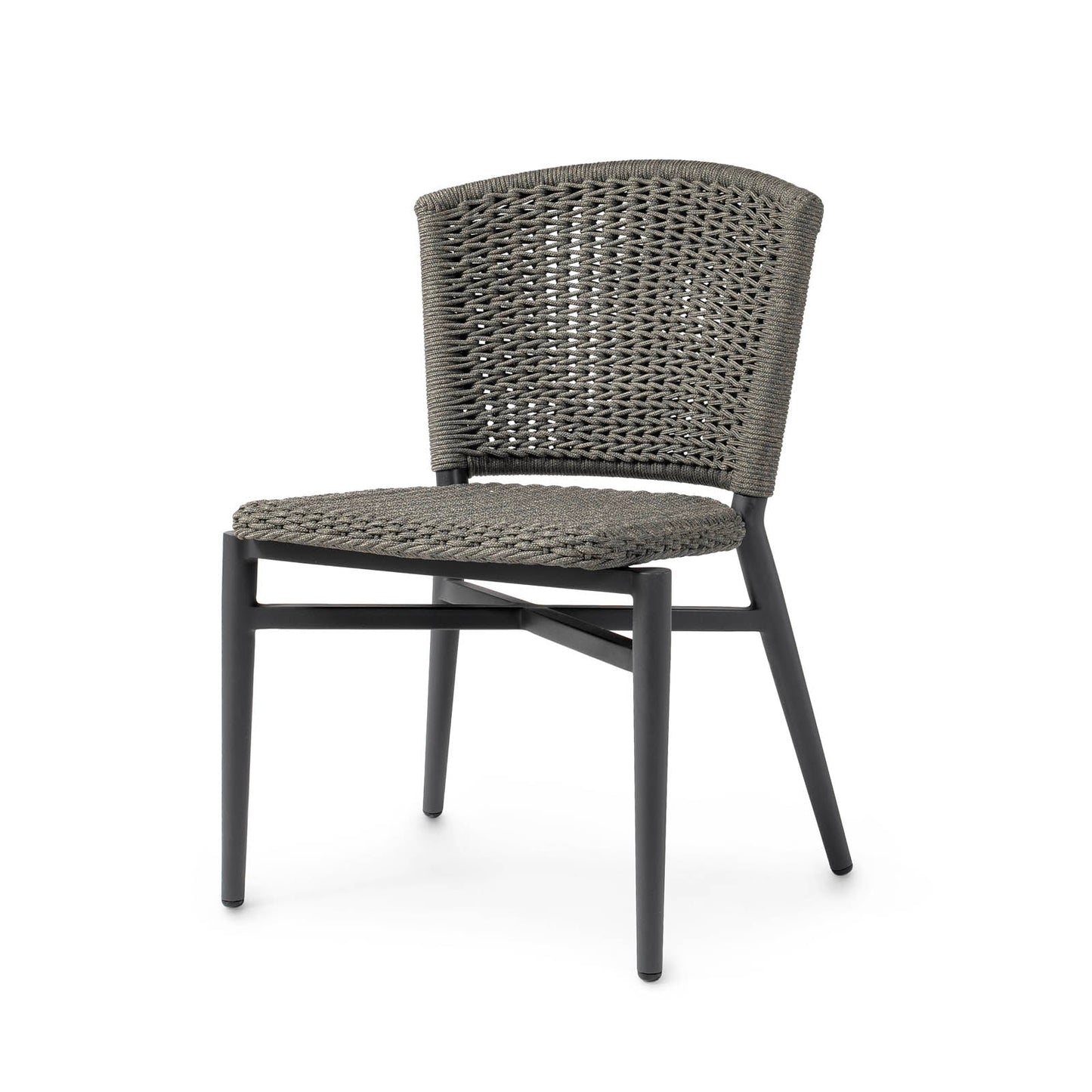 Nina Outdoor Stackable Side Chair Charcoal