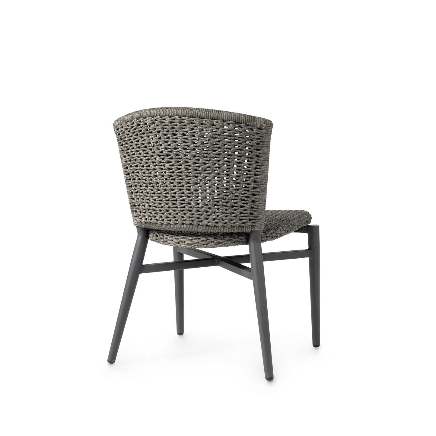 Nina Outdoor Stackable Side Chair Charcoal