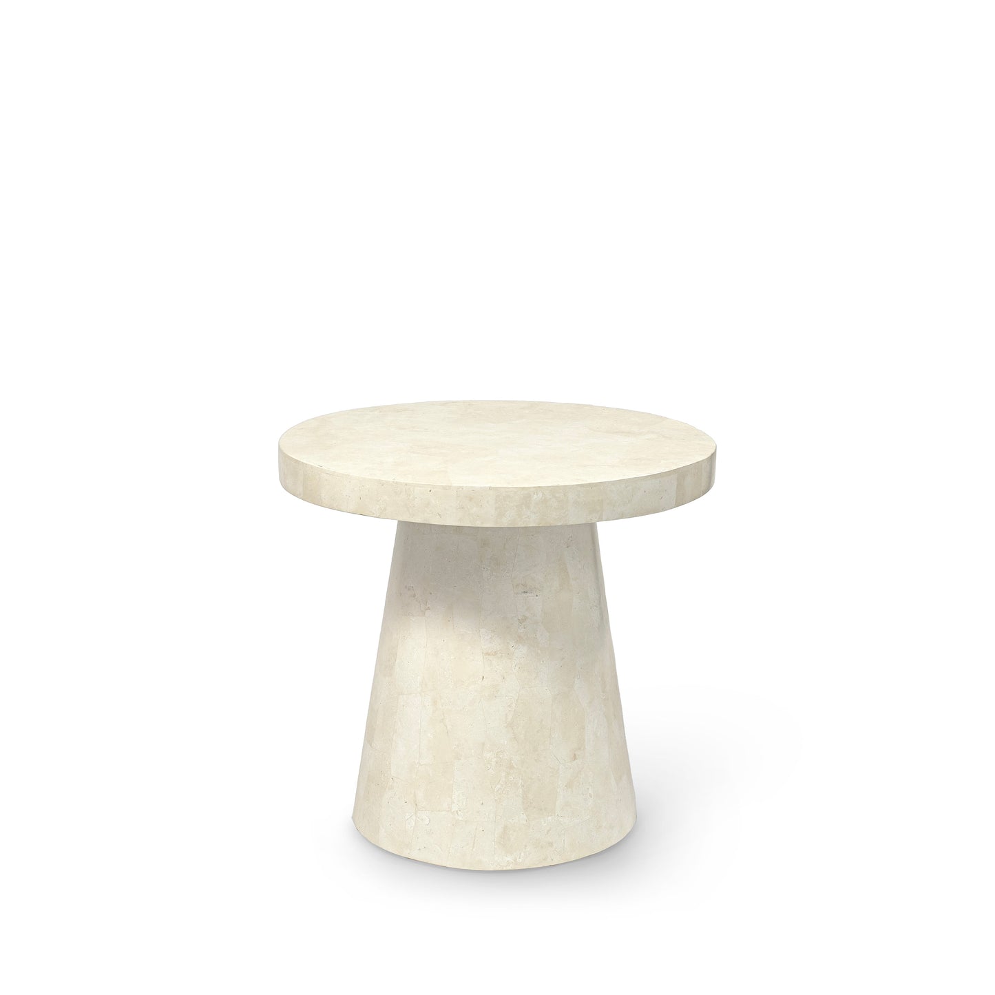 Foley Stone Side Table Large White