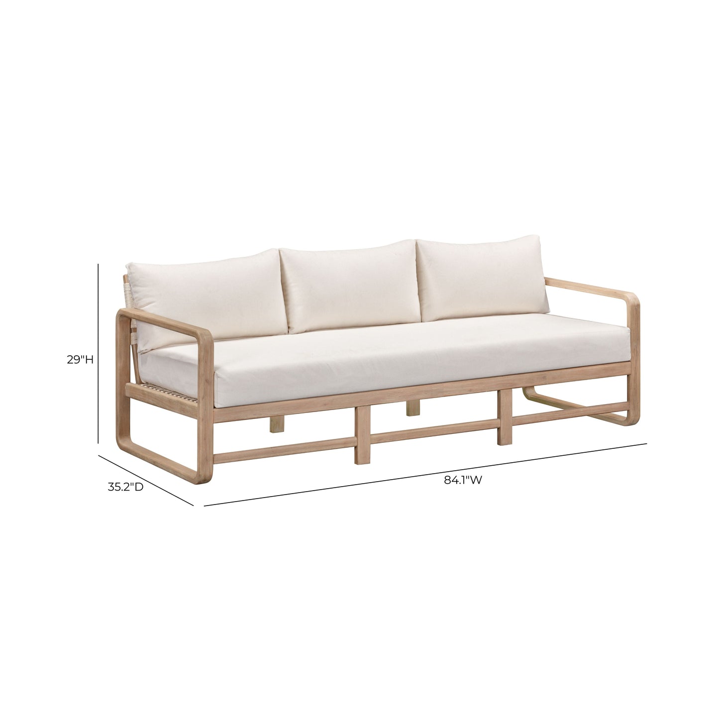 Palata 84" Cream Fabric Outdoor Sofa