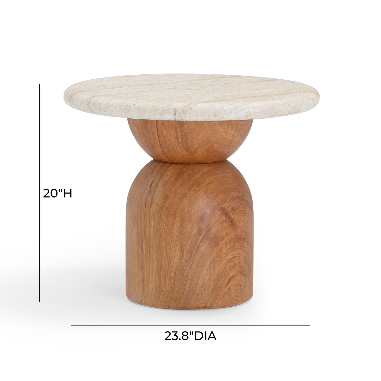 Cynthia Faux Travertine Side Table