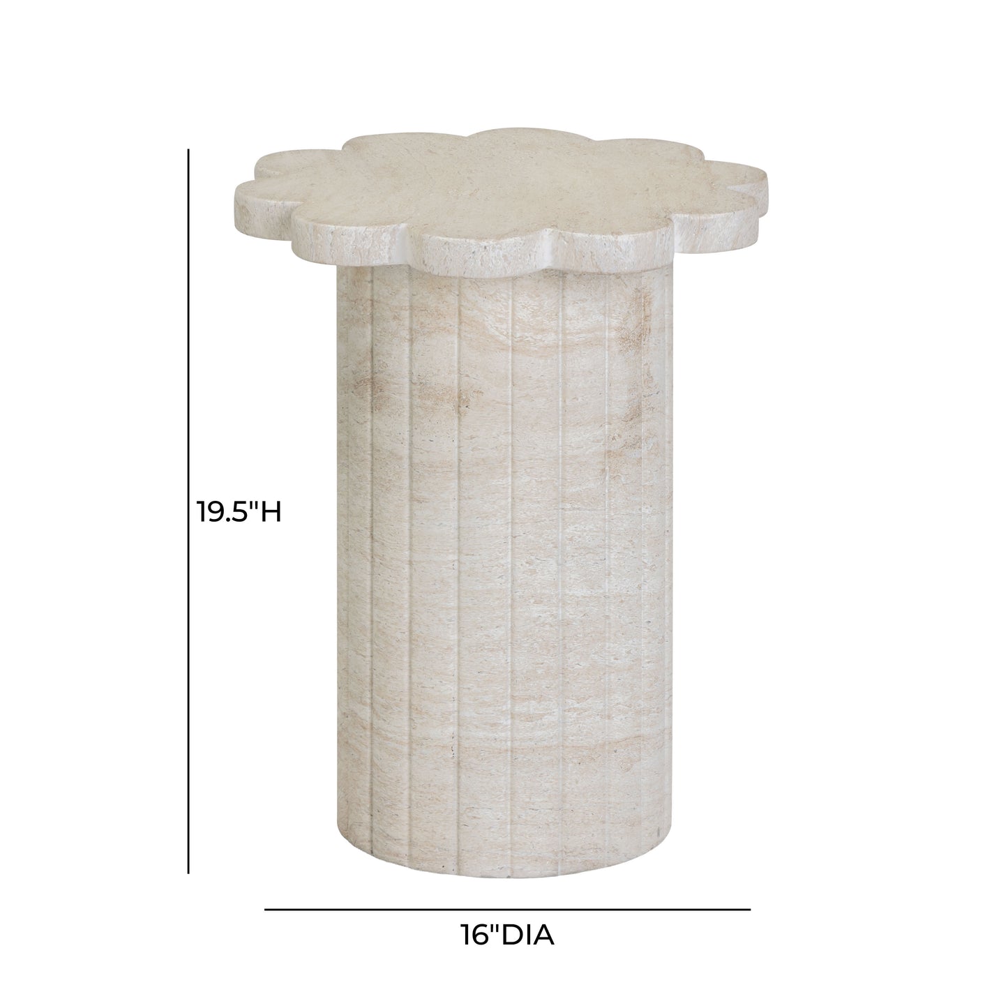 Blossom Faux Travertine Side Table