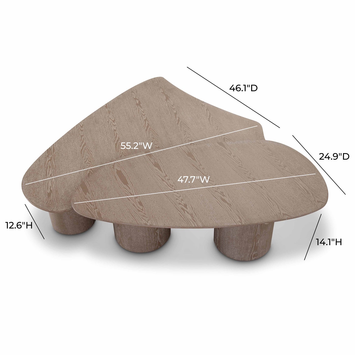 Rhema 2-Piece Washed Ash Nesting Coffee Table Set