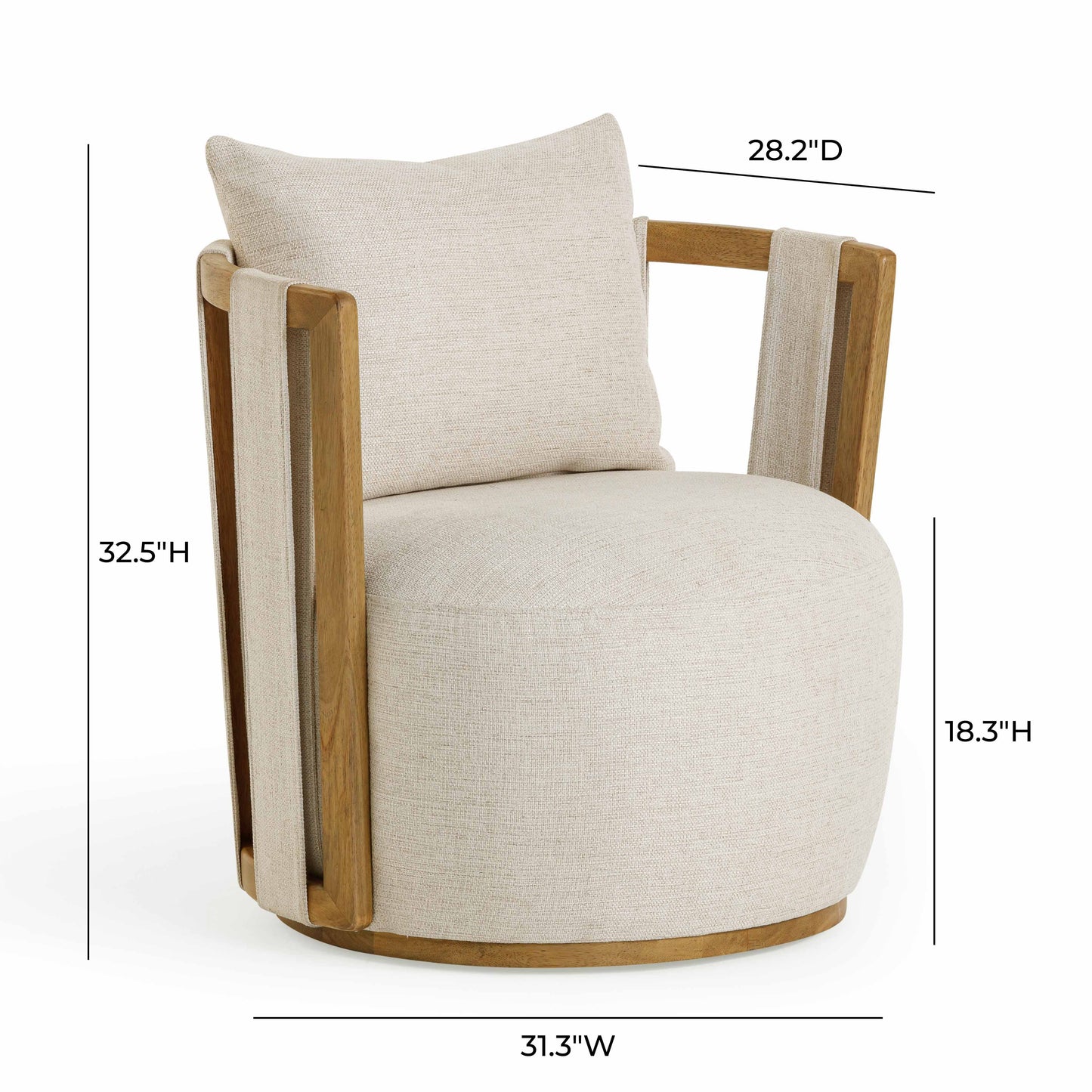 Paolo Textured Weave Fabric Swivel Accent Chair