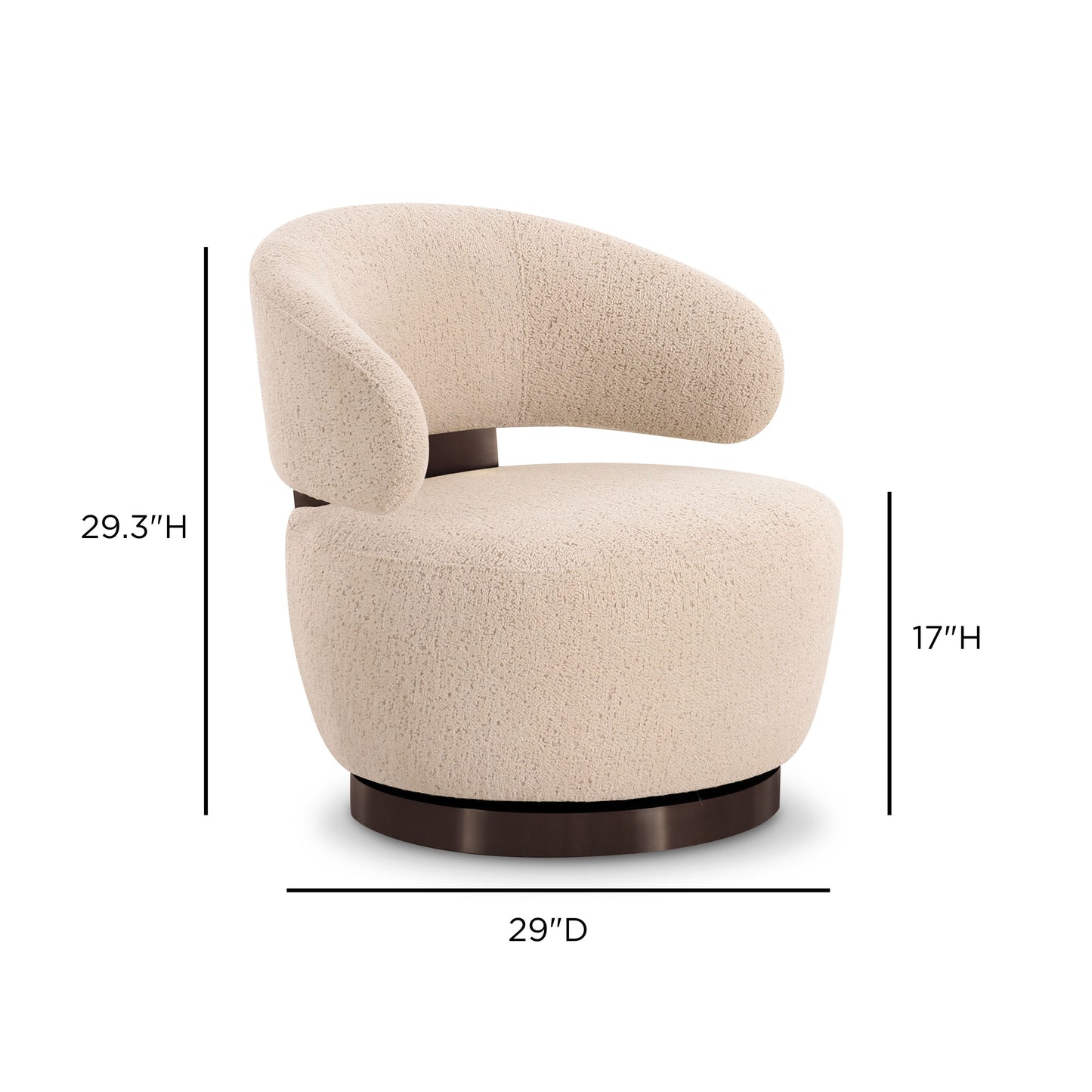 Austin Cream Boucle Swivel Accent Chair