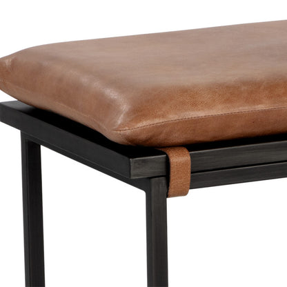 Zancor Bench - Gunmetal - Tan Leather