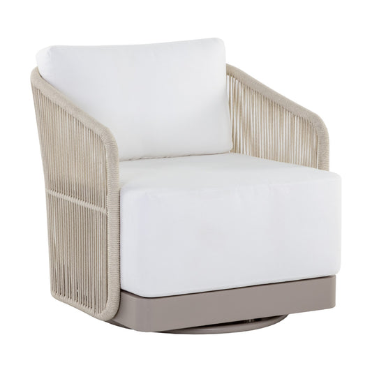 Allariz Swivel Armchair - Greige - Stinson White