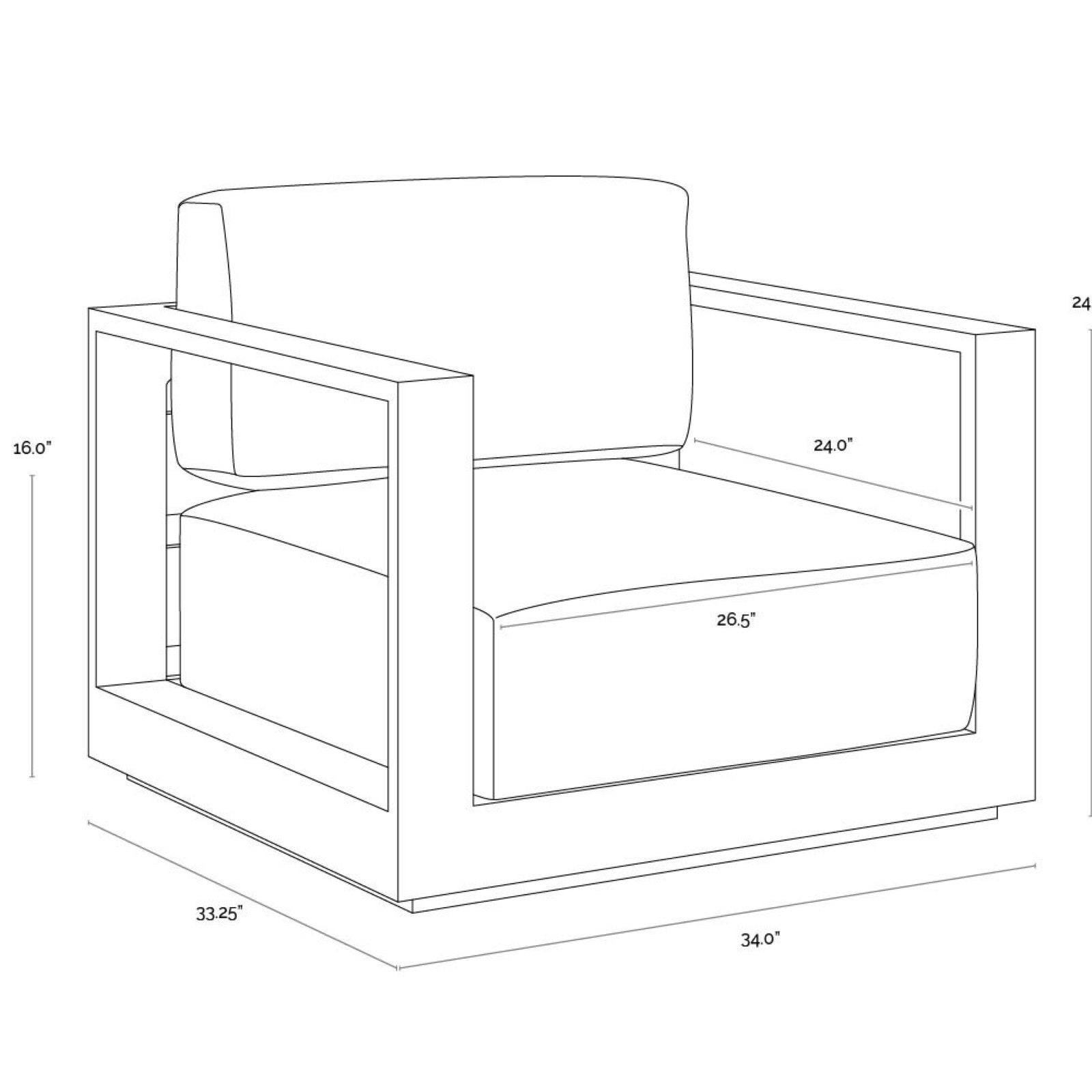 Tavira Armchair - Charcoal - Lanikai Salt And Pepper