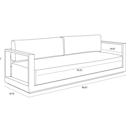 Tavira Sofa - Charcoal - Lanikai Salt And Pepper
