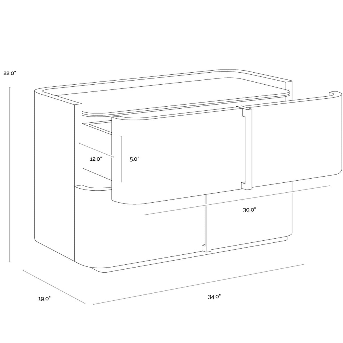 Jamille Nightstand - Large (+1 Color Options)