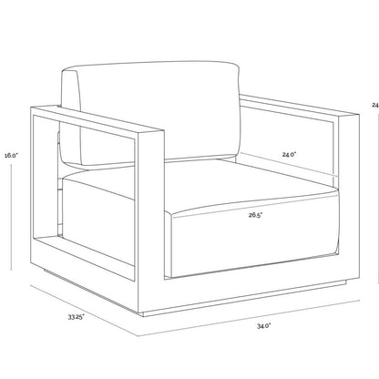 Tavira Armchair - Greige - Stinson White