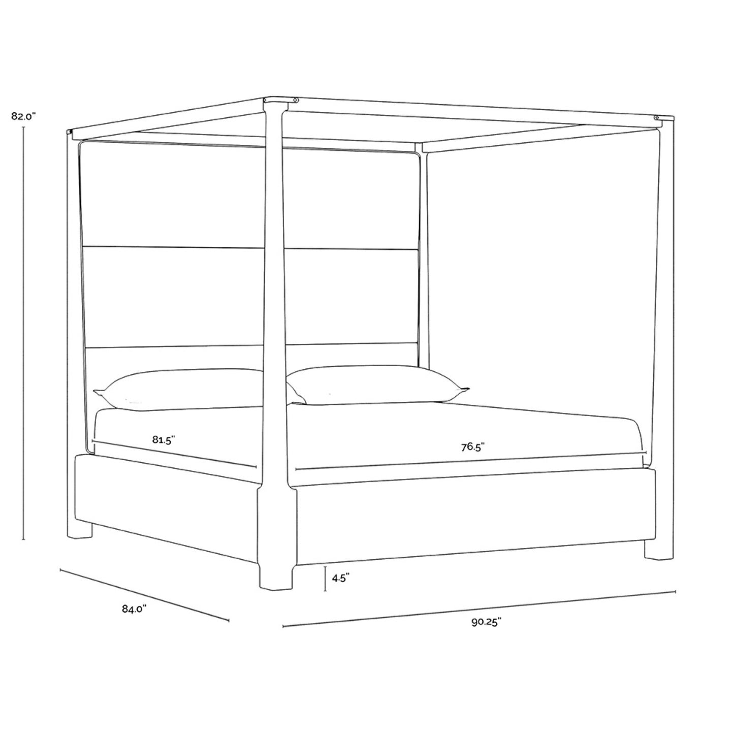 Danette Canopy Bed - King - Zenith Taupe Grey