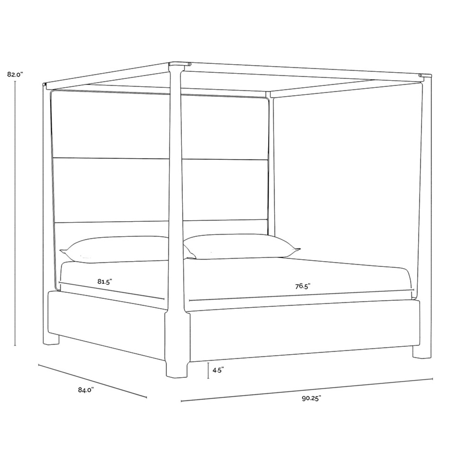 Danette Canopy Bed - King - Zenith Taupe Grey