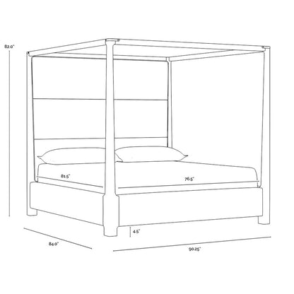 Danette Canopy Bed - King - Zenith Taupe Grey
