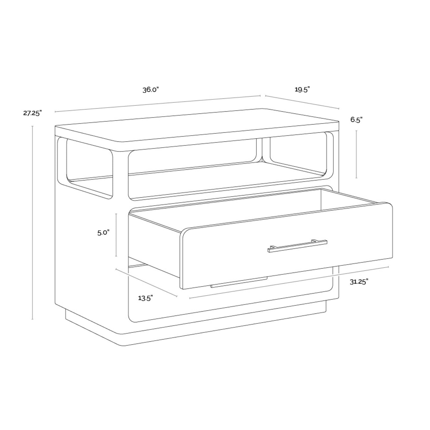 Danette Nightstand - Grey