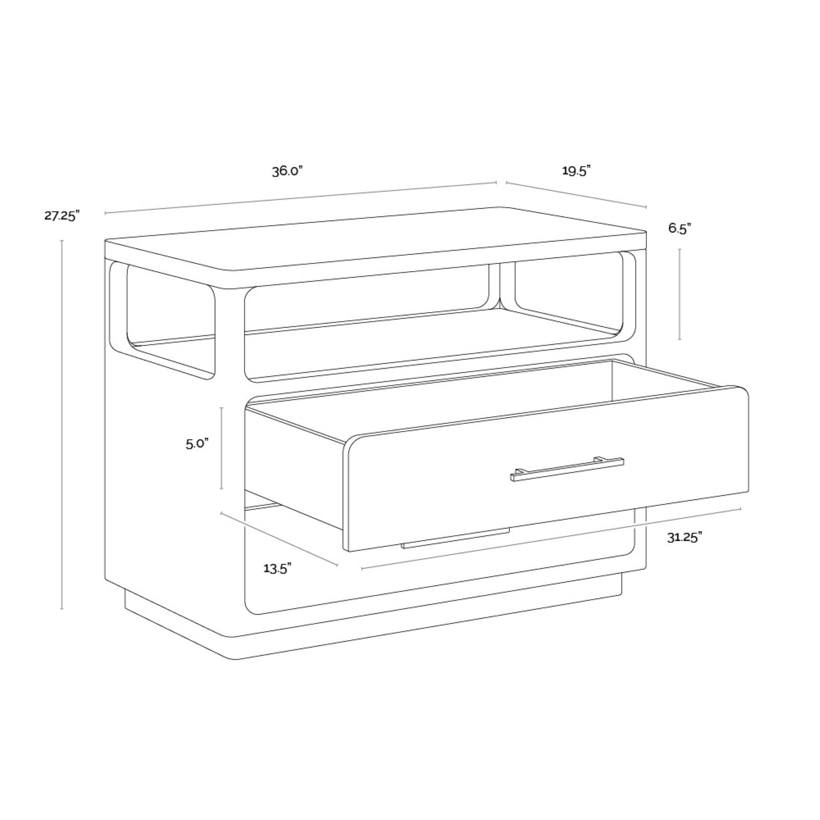 Danette Nightstand - Grey