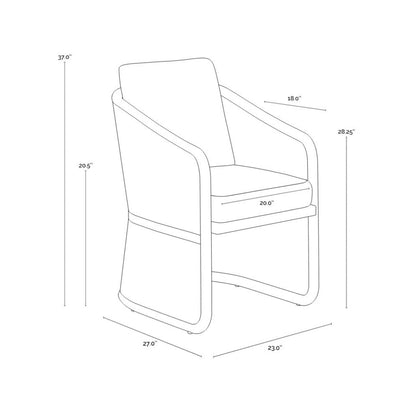 Allariz Dining Armchair - Greige - Stinson White