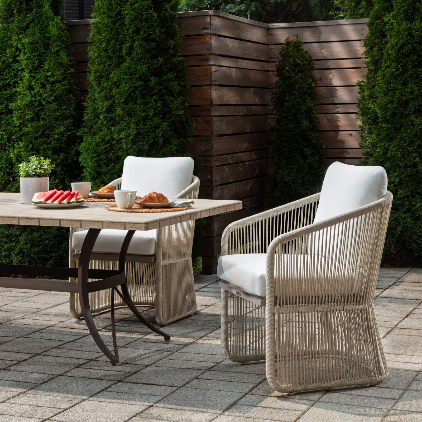 Allariz Dining Armchair - Greige - Stinson White