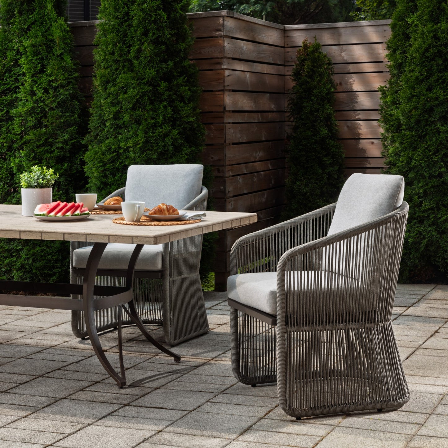 Allariz Dining Armchair - Warm Grey - Gracebay Light Grey