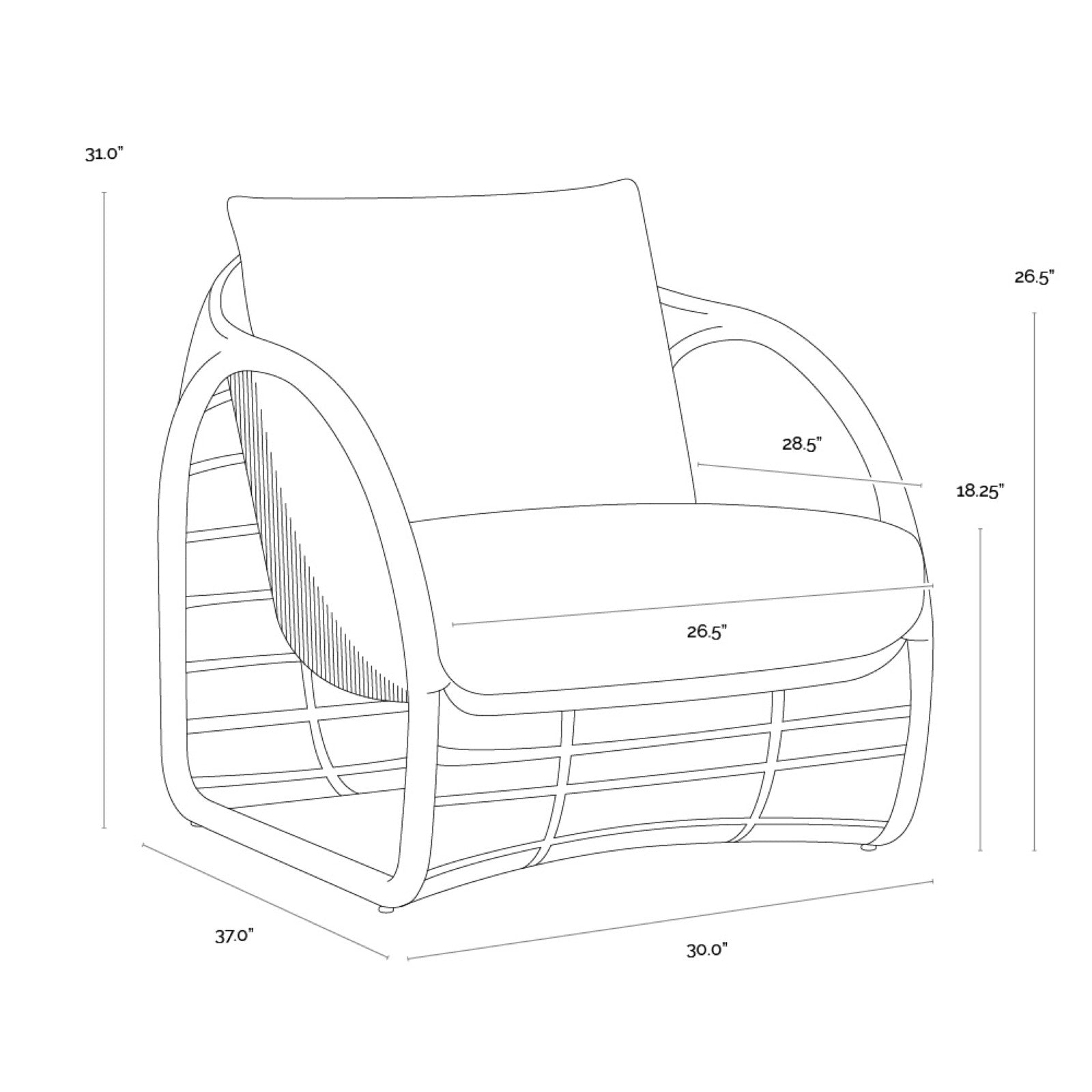 Tulum Lounge Chair - Louis Cream