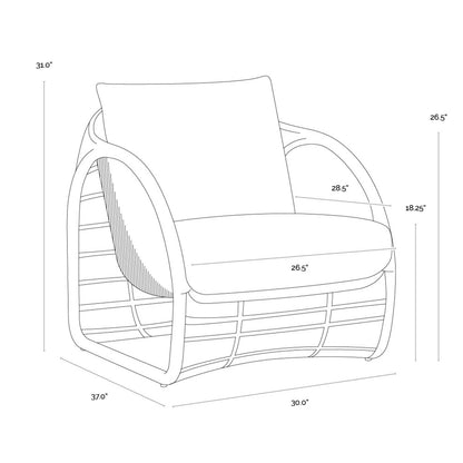 Tulum Lounge Chair - Louis Cream