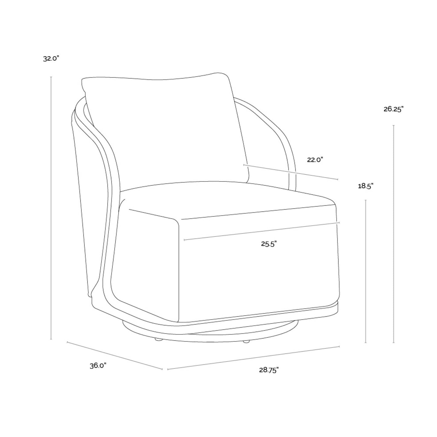 Bora Swivel Armchair - Louis Cream