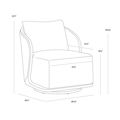 Bora Swivel Armchair - Louis Cream
