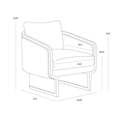 Olbia Lounge Chair - Louis Cream