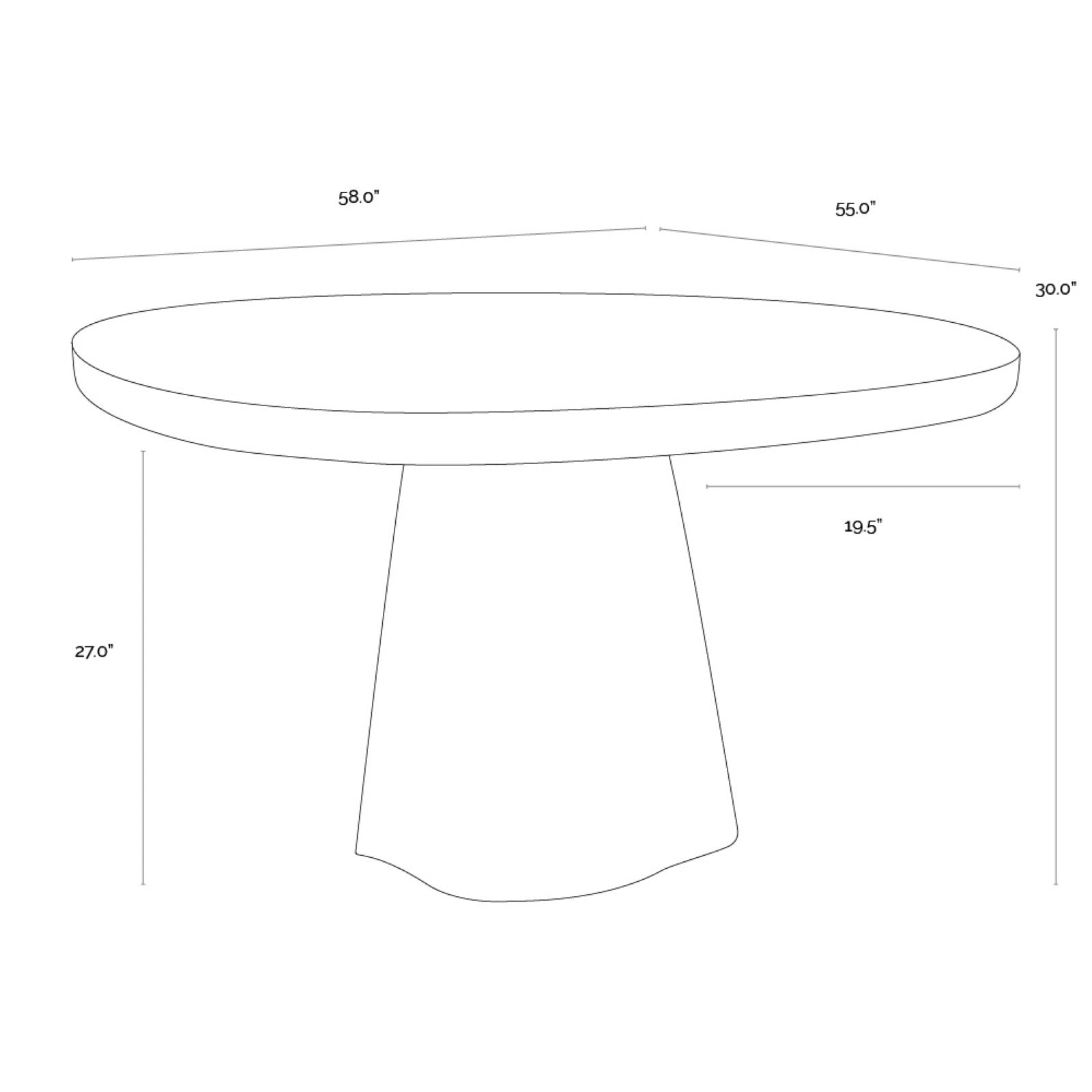 Celica Dining Table - Summer Sand - 58"