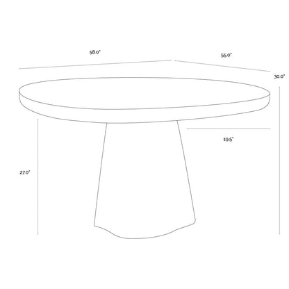 Celica Dining Table - Summer Sand - 58"