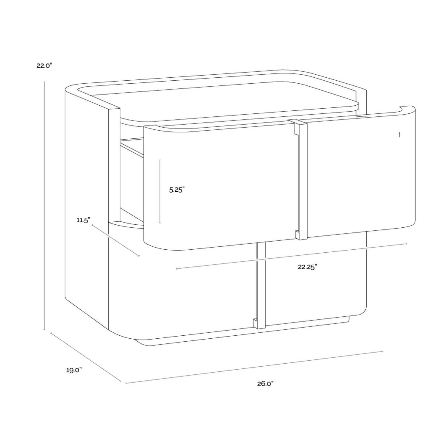 Jamille Nightstand - Small - Cognac