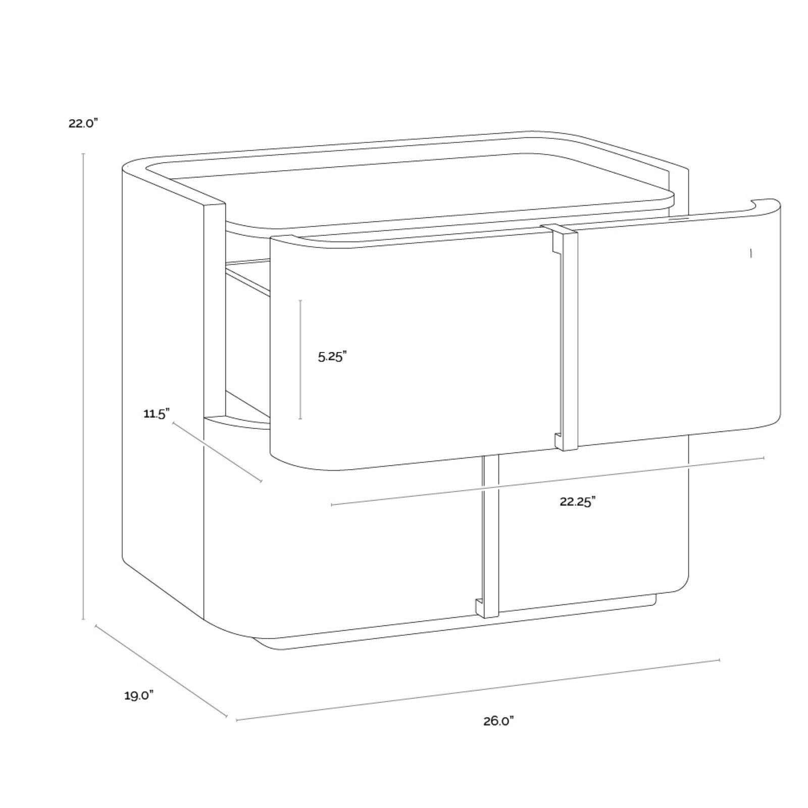 Jamille Nightstand - Small - Cognac