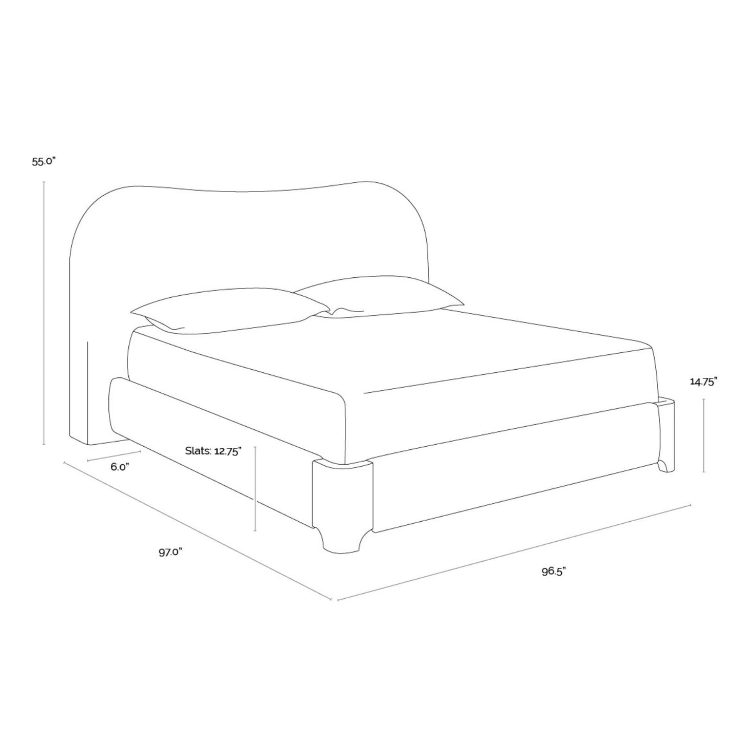 Knowles Bed - King - Eclipse White