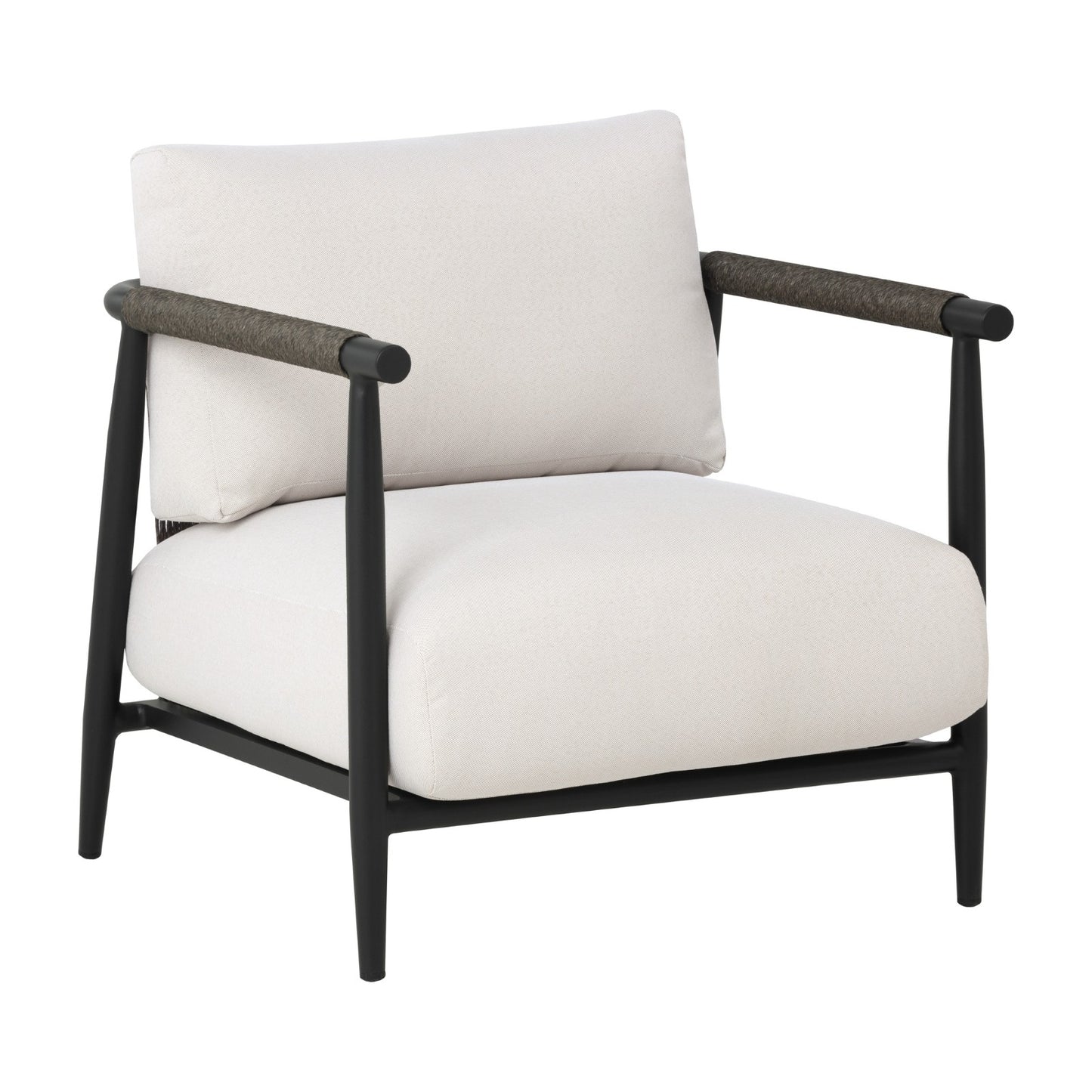 Muros Lounge Chair - Black - Palazzo Cream