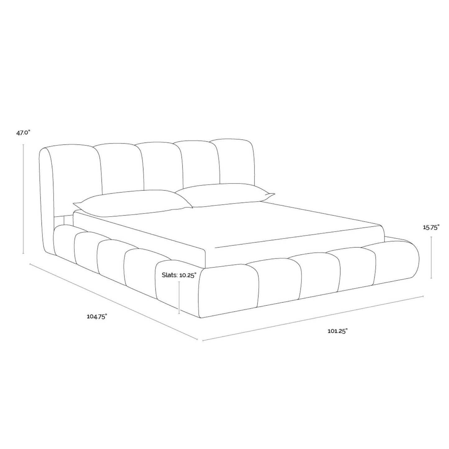 Olena Bed - King - Santa Cruz Oatmeal