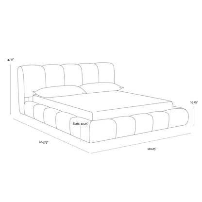 Olena Bed - King - Santa Cruz Oatmeal
