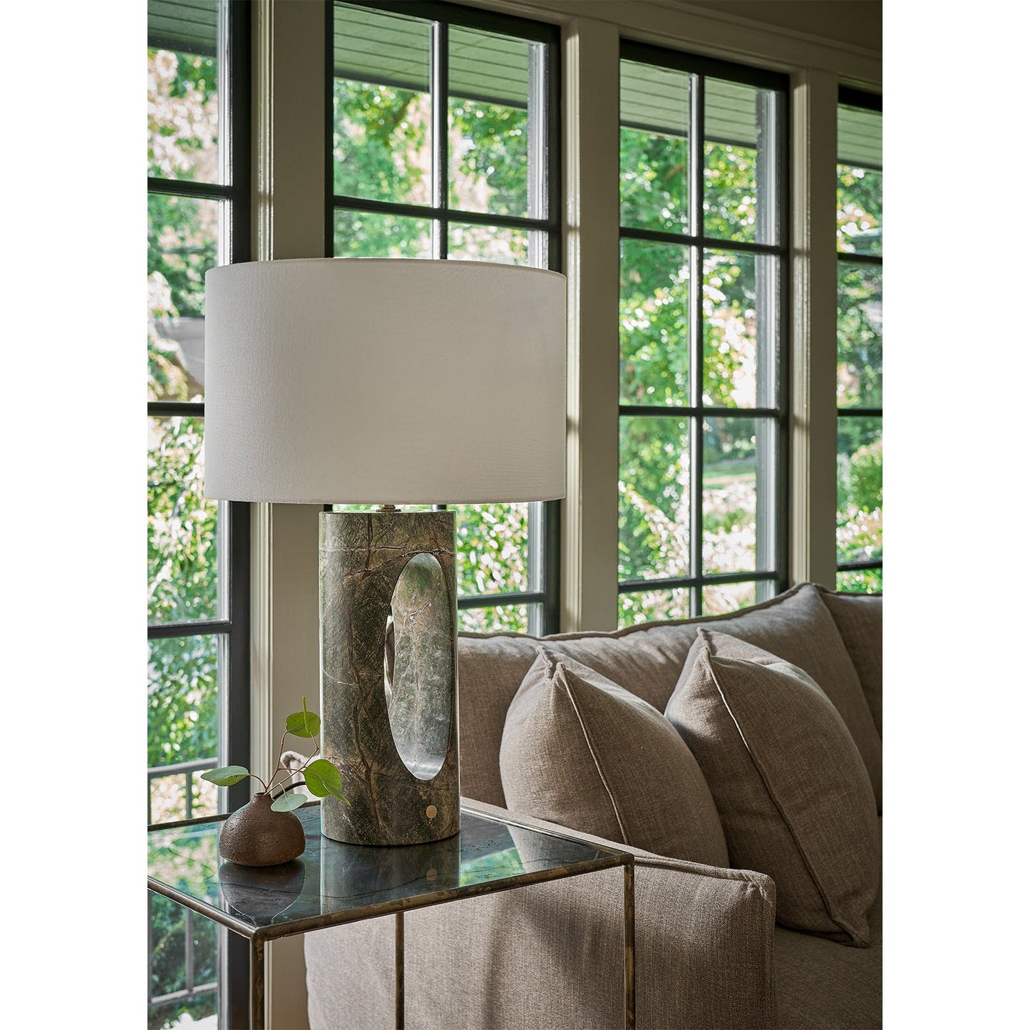Portia Marble Table Lamp Green