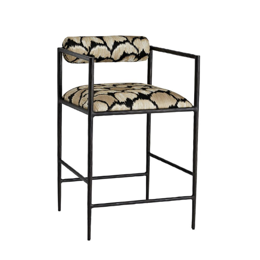 Barbana Counter Stool Ocelot Embroidery