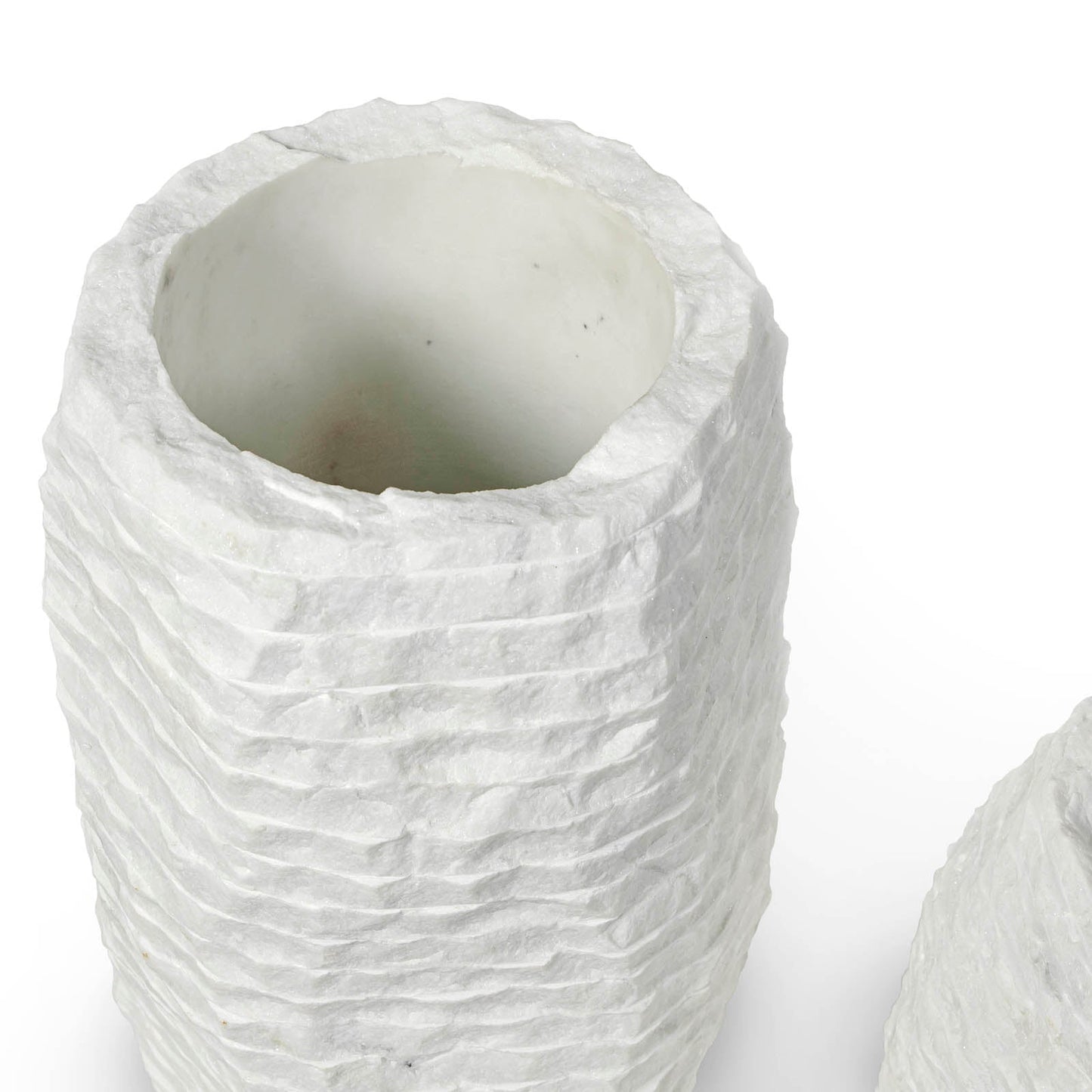 Ambrose Chiseled Marble Vase Tall