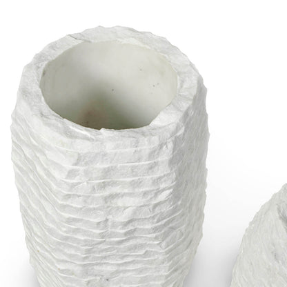 Ambrose Chiseled Marble Vase Tall