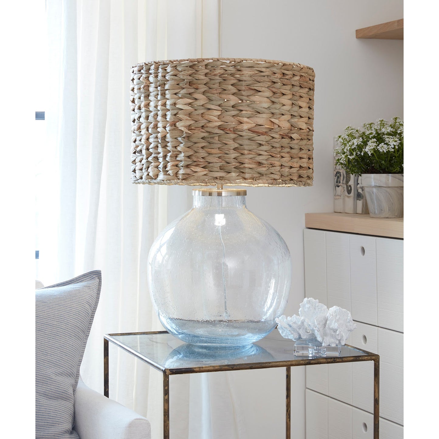 Flower Coral On Crystal Base White