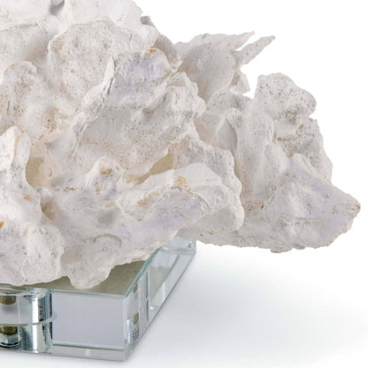 Flower Coral On Crystal Base White