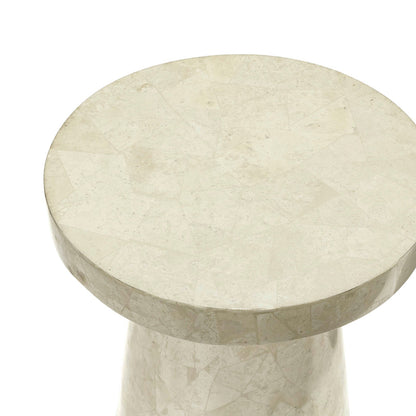Foley Stone Side Table White