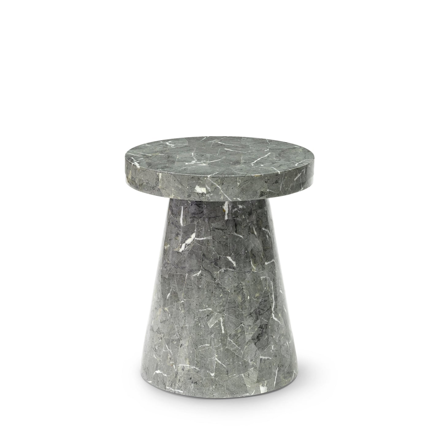 Foley Stone Side Table Short Grey