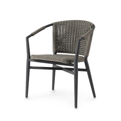 Nina Outdoor Stackable Arm Chair Charcoal